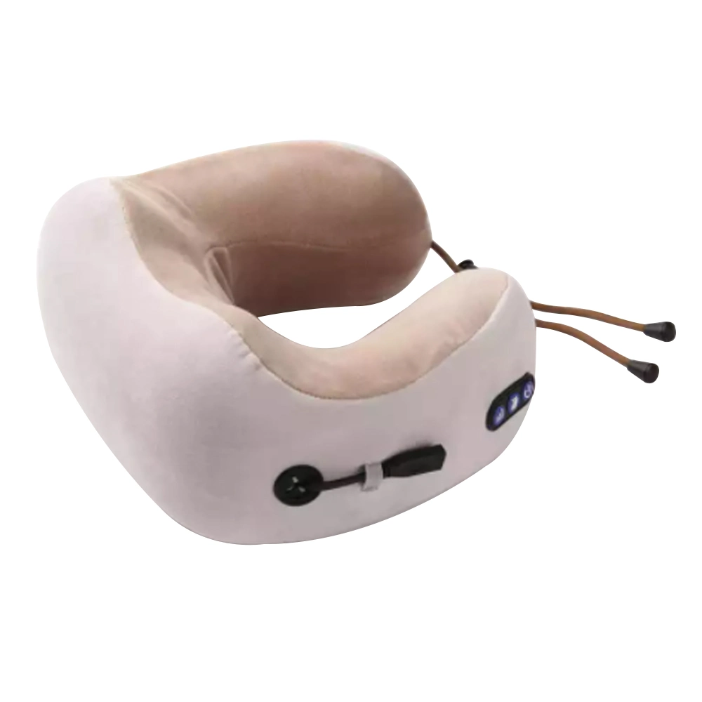 Massage Pillow Electric Wireless Rechargeable Neck Massager U Shape Travel Vibrating Neck Relaxation Massager Pillow