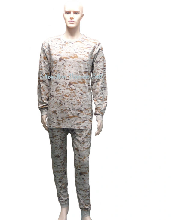 100% Cotton Underwear/Heated Thermal Underwear Set in Camouflage