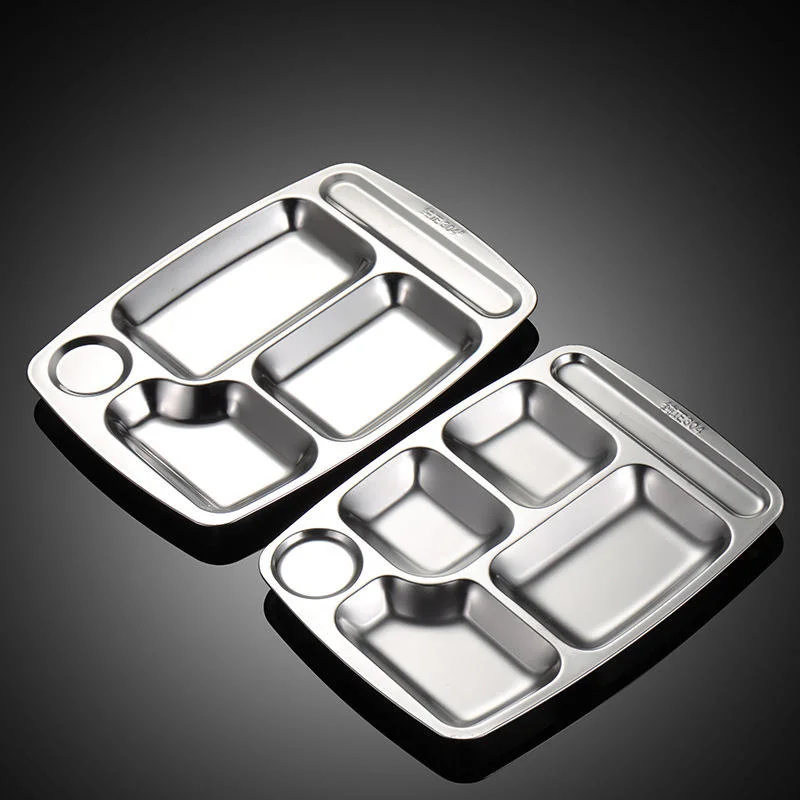 4 5 6 Grids Lattice Stainless Steel Mess Trays