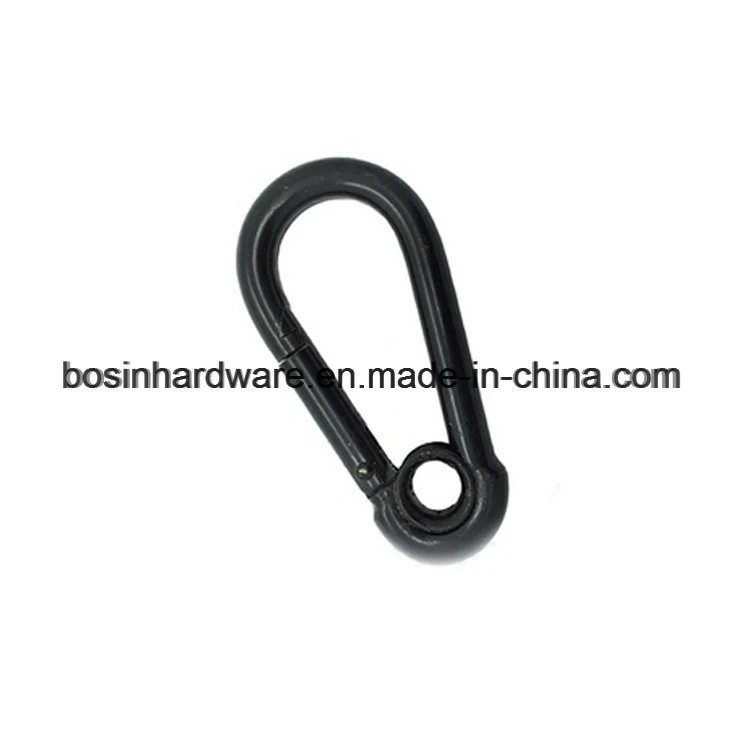 Black Plated Steel Snap Hook with Eyelet