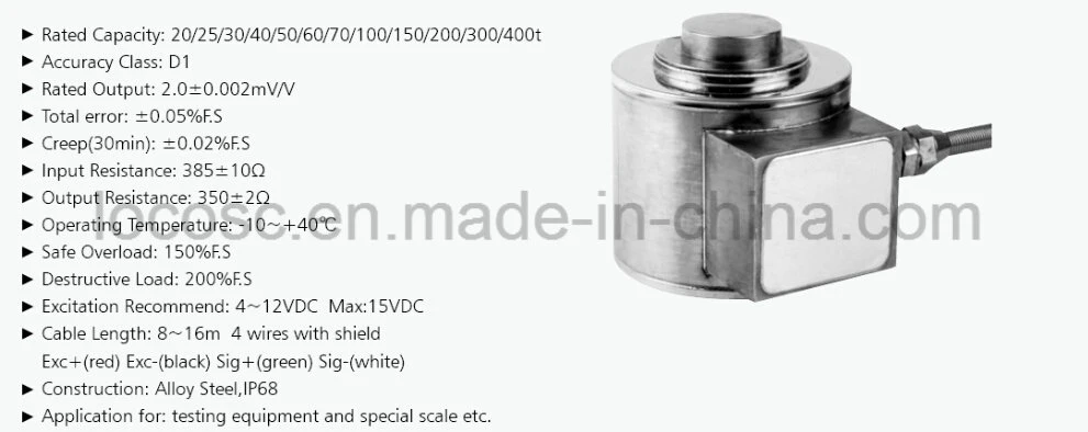 20/25/30/40/50/60/70/100/150/200/300/400t Compression Load Cell for Truck Scale