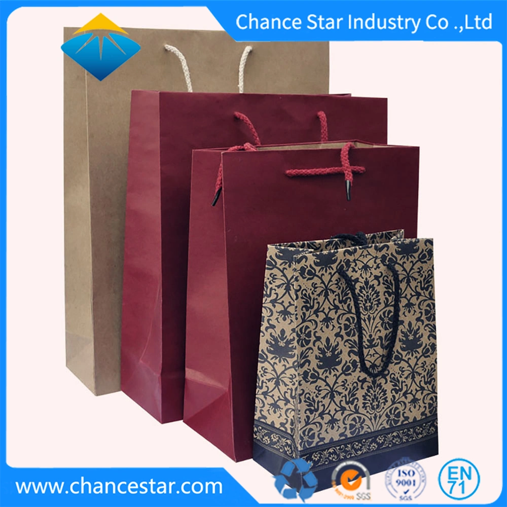 Customised Brown Kraft Paper Packaging Bags with Printed Logo