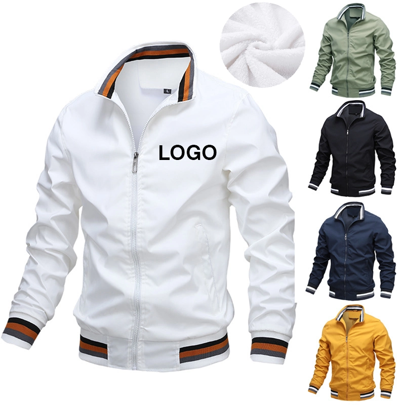 Venda por grosso de moda para homens batas de casaco de inverno esportes Windbreaker Casual Personalizado Polo jaqueta de Golfe piscina cheia até Varsity Zip Bomber casacos para homens