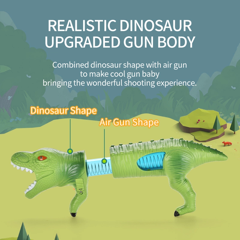 Amazon Hot Sale 2in1 Dinosaur Gun Shoots EVA Soft Balls & Foam Darts Dinosaur Soft Air Gun Shooting Game Power Air Toy Guns Boys Soft Air Gun