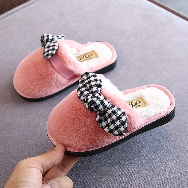 Kinder Hausschuhe Plüsch Slipper Custom Baby Hausschuhe Haus Pelz Hausschuhe