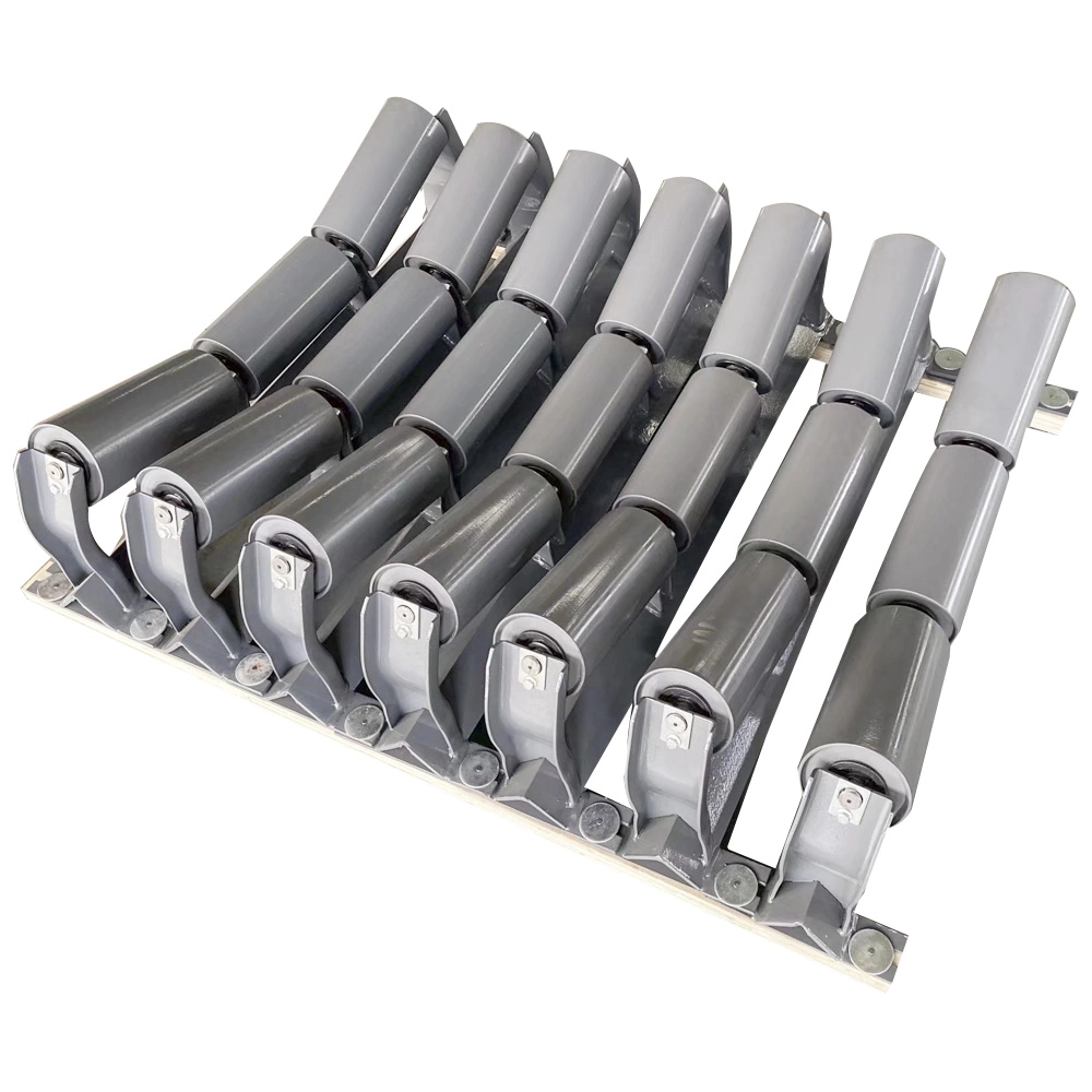 China ANSI Standard Belt Conveyor Dia. 102mm 127 mm Transition Carry Trough Offset Roller