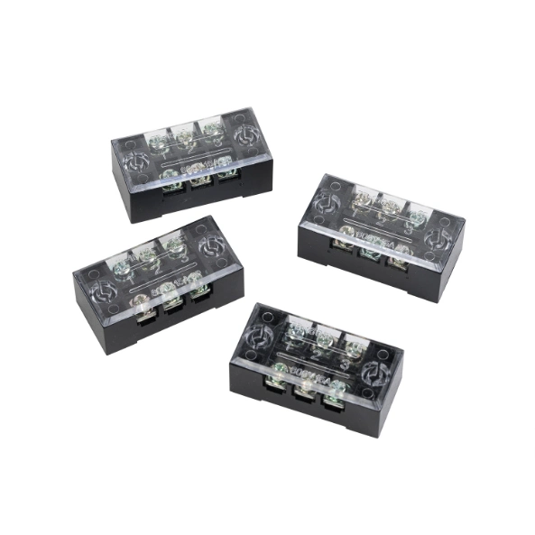 Hot Selling Series Tb Series Fixed Terminal Block Strip 15A 4p Double Row Screw 600V Electric Barrier Screw Terminal Block