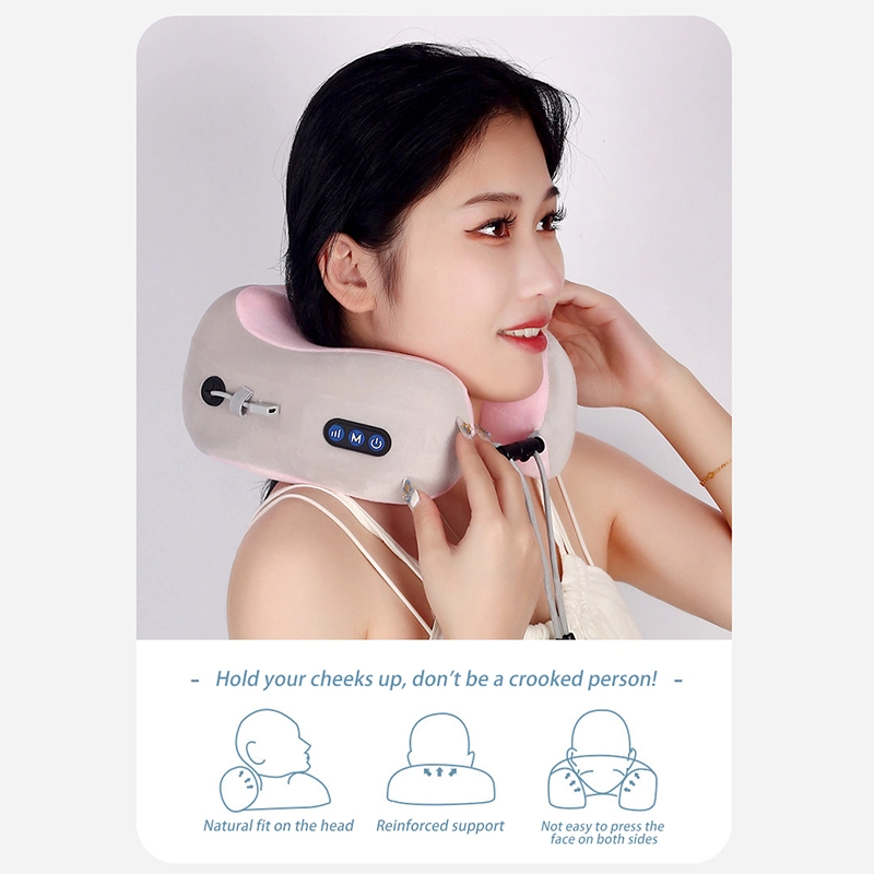 Wireless Portable U Shaped Shiatsu Massager Neck Relief Massage Travel Car and Home Massage Pillow