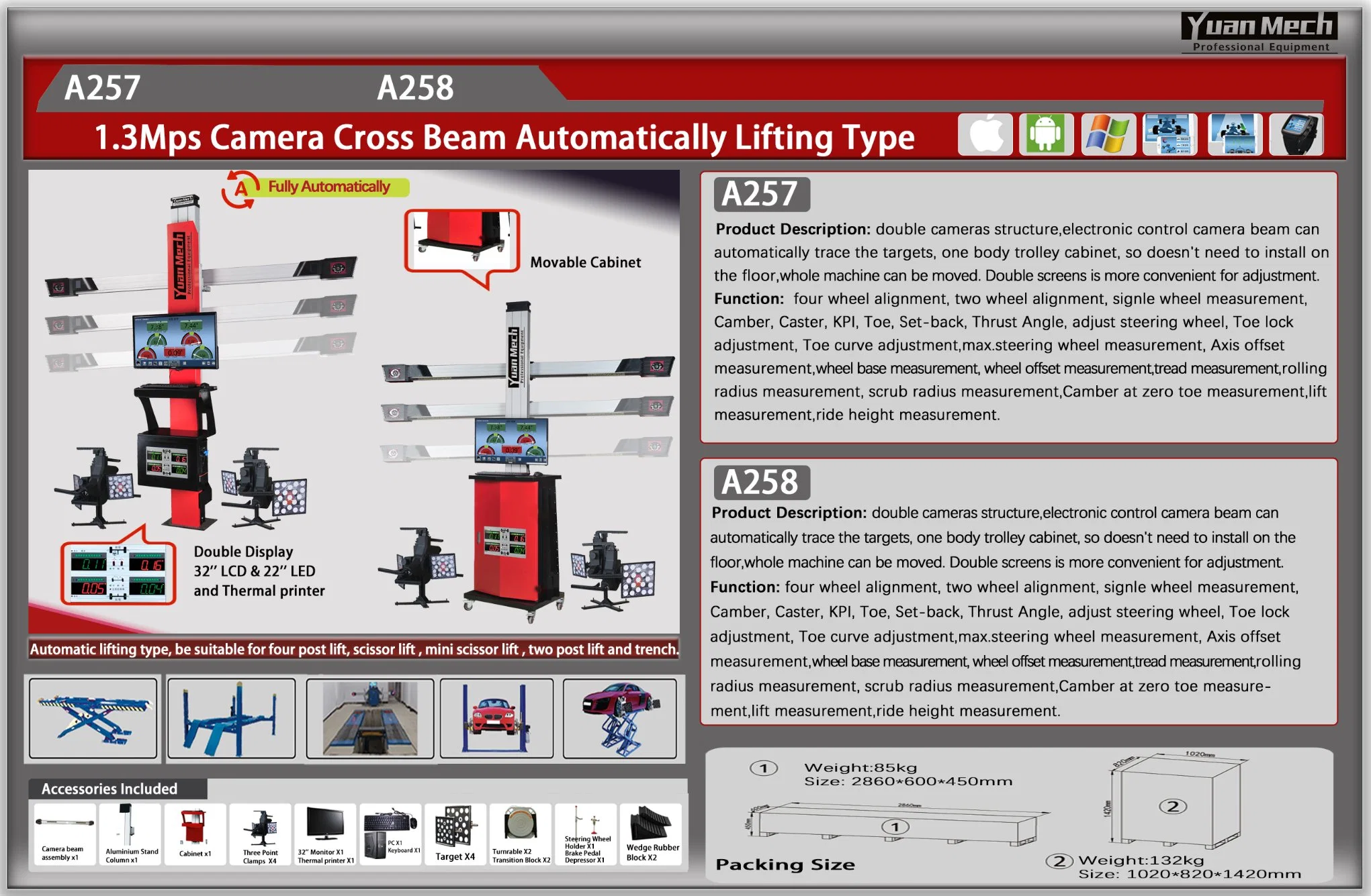 3D Automobile Four-Wheel Alignment Instrument and Auto Repair Shop Tools