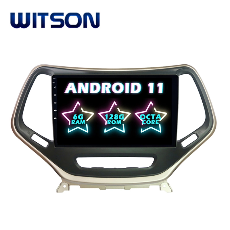 Witson Android 11 Alquiler de DVD, navegación GPS para Jeep Cherokee 2016 4GB de RAM 64 GB de memoria Flash Pantalla grande en el coche reproductor de DVD