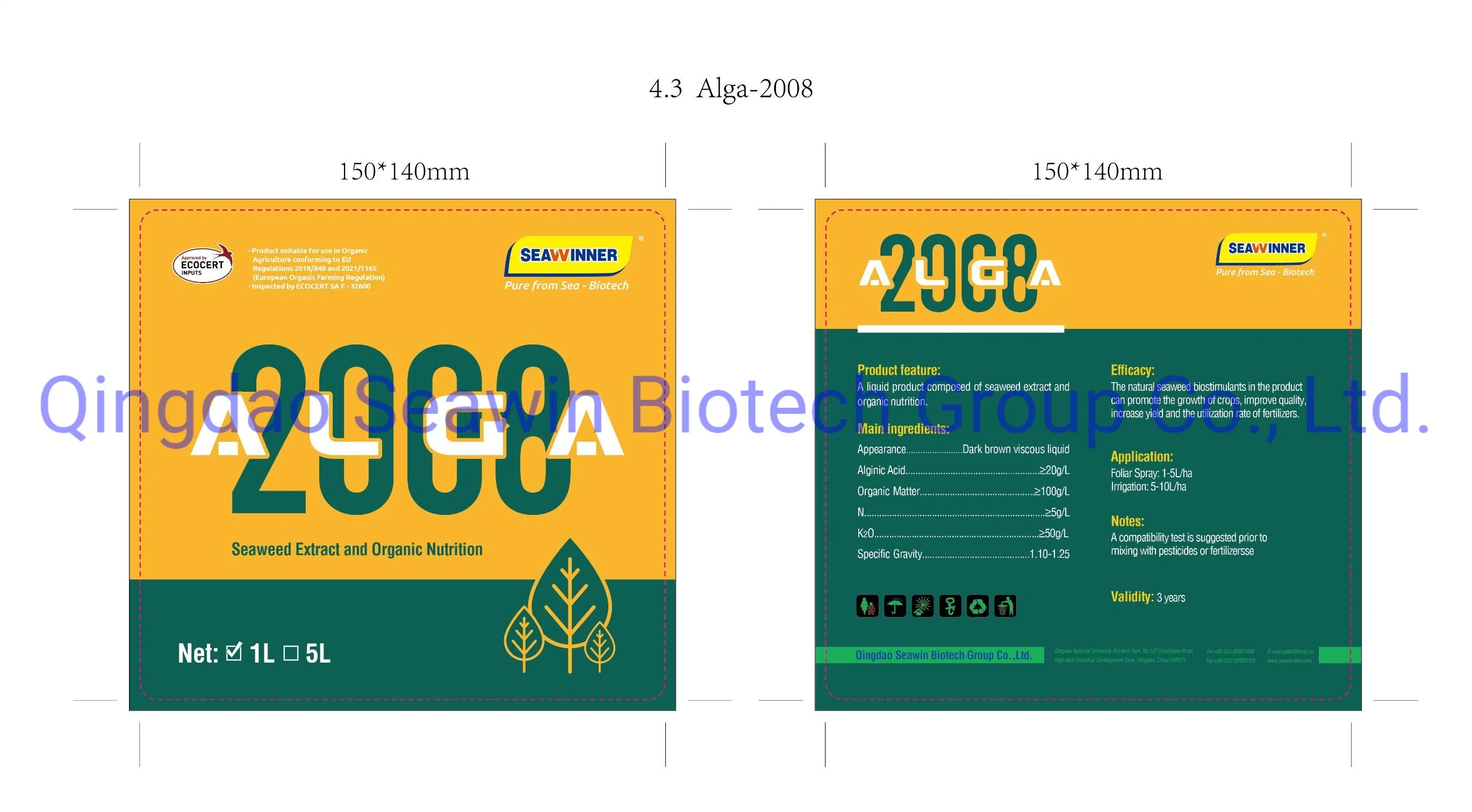 Alga 2008-Seaweed Extract Liquid, Enhance Resistance to Negative Factors