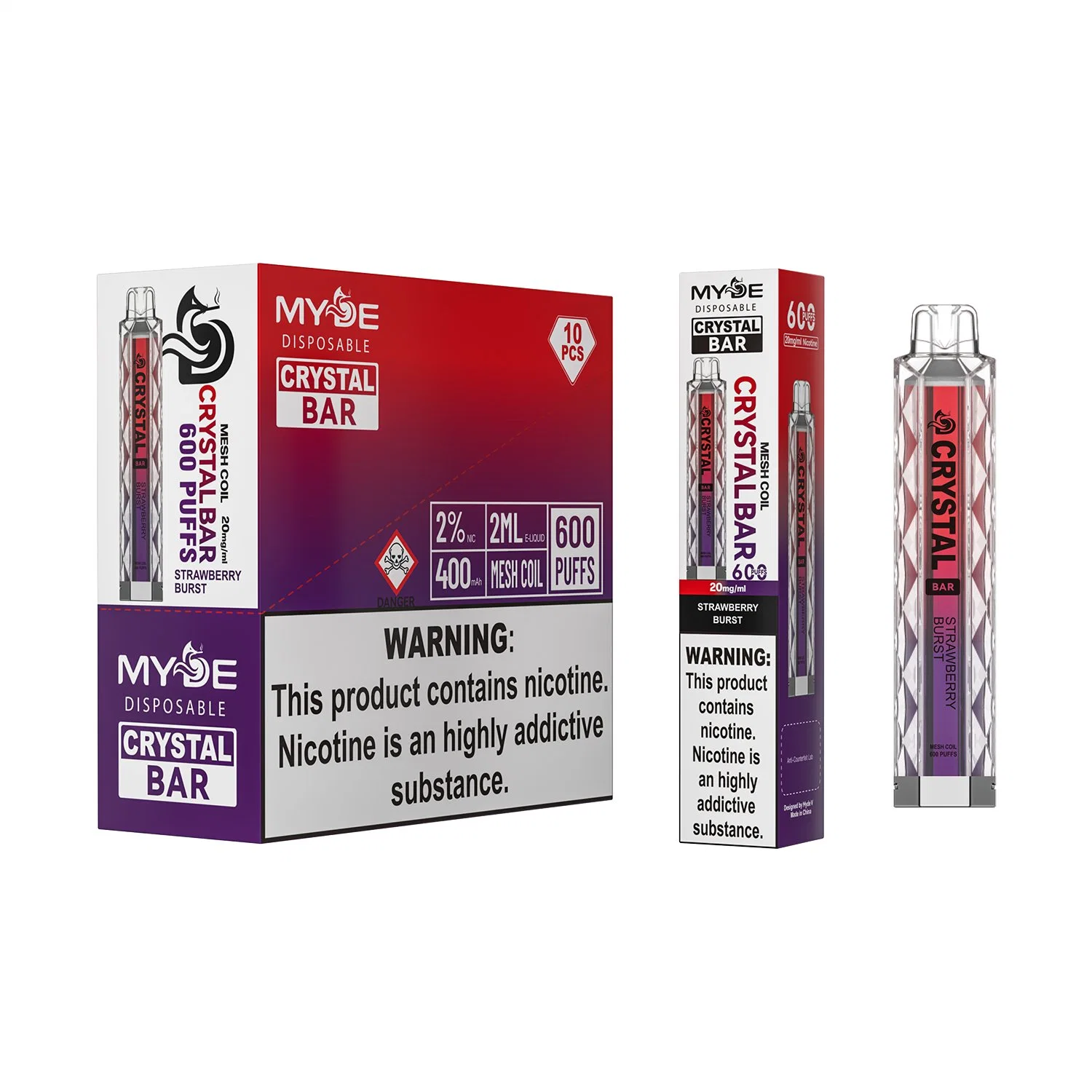Wholesale/Supplier I Vape Crystal Bar 600 Puffs Disposable/Chargeable Vape Pen