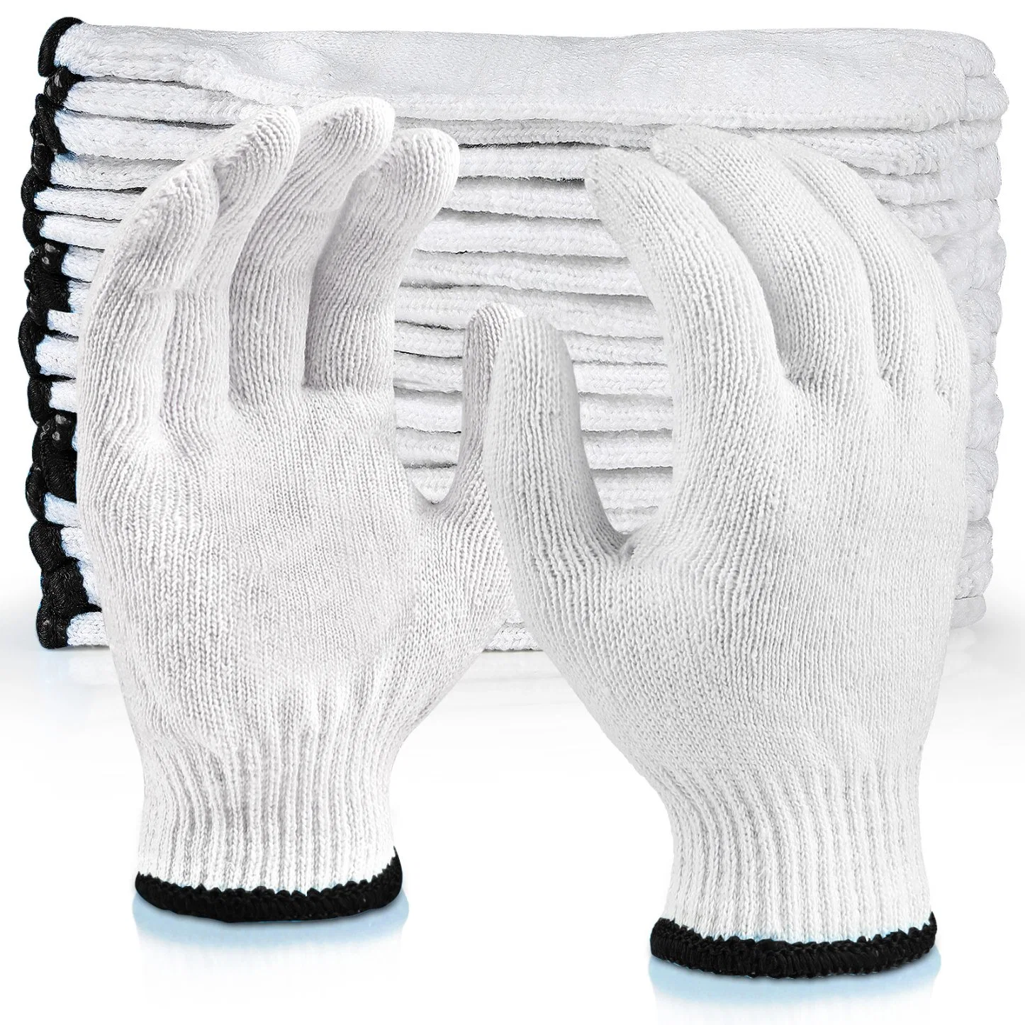 China Wholesale 30-70g/Pair Hand Guantes Safety Work Glove Cotton Knitted Gloves