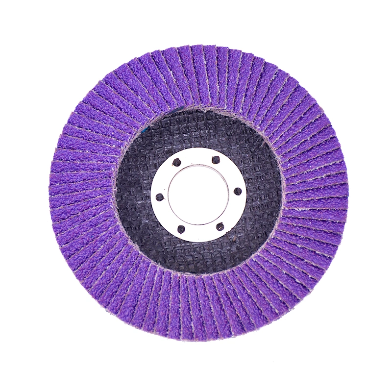 4" 80# High Stock Removal Imported Purple Ceramic Flap Disc as Abrasive Tooling for Angle Grinder