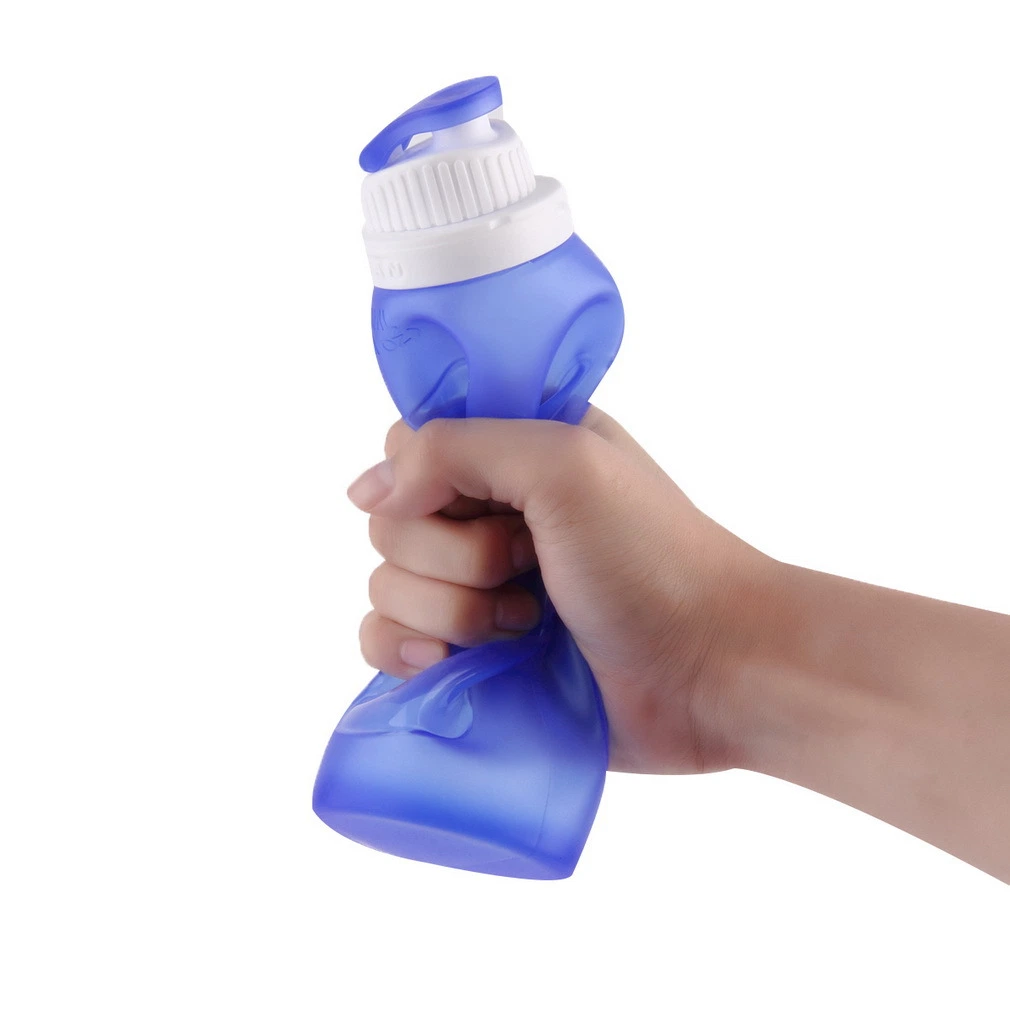 500 ml de silicona a prueba de fugas de viaje plegable plegable el deporte la botella de agua