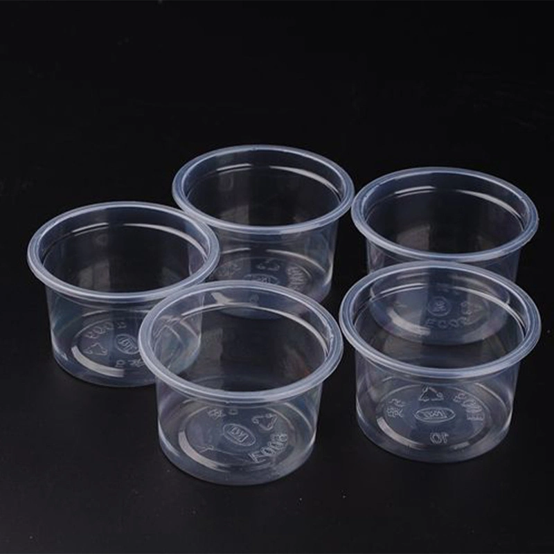 0.75/1/1.5/2/2.5/3.25/4/5.5oz Disposable Clear Plastic Round Chutney Cups Food Container Storage Box with Lids