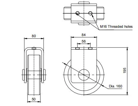 Fixed Bracket Cast Iron Wheel 160 Casters Transformer Wheel