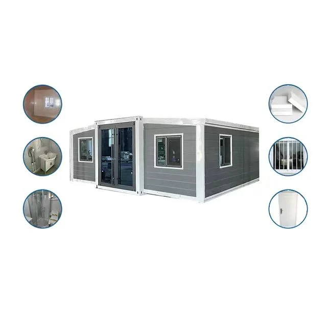 Double Wing Folding Temporary Offices Customized Prefab House Mobile Housing