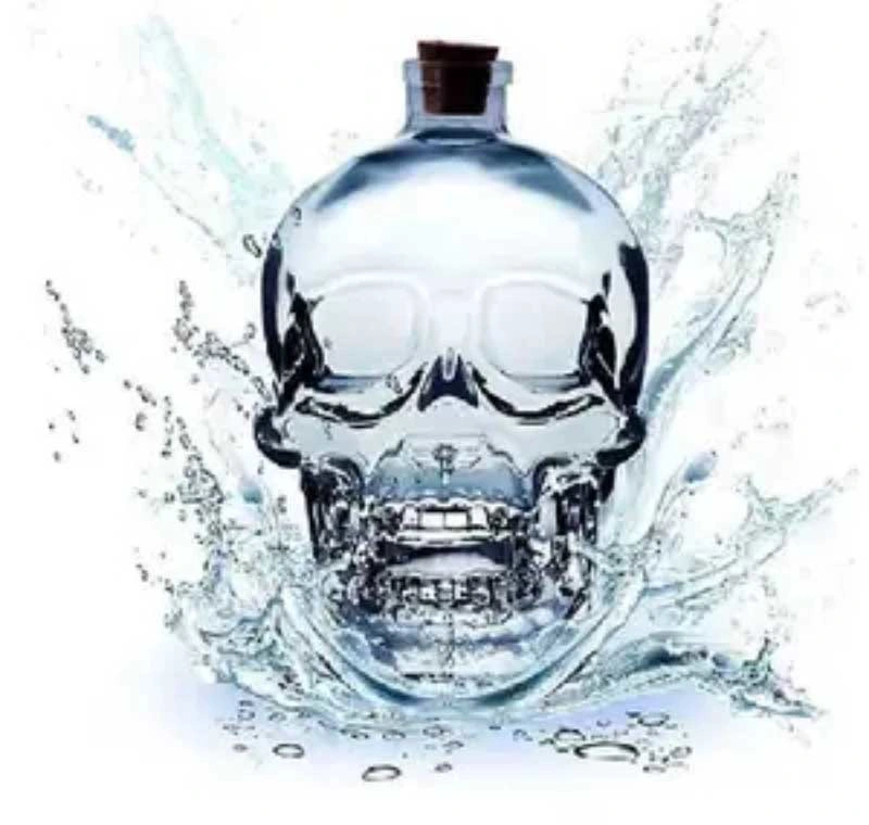 Custom Empty Luxury 750ml Clear Liquor Spirit Vodka Glass Bottles White Wine Bottles Whisky Unique Glass Liquor Bottle Creative Skull Drinking Glass Bottle