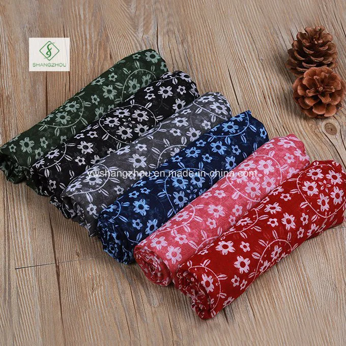 Hot Sell Circle Printed Viscose Shawl Fashion Lady Scarf