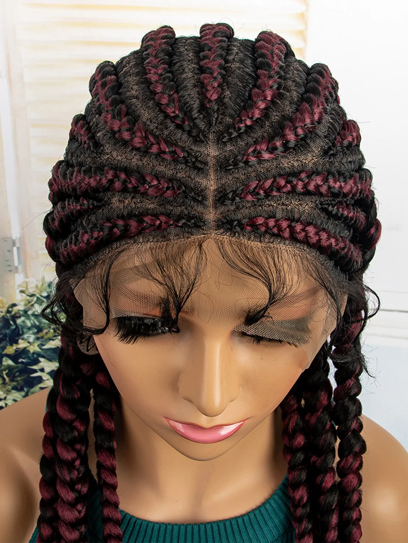 Wholesale Handmade Box Braided Lace Wigs Afro Full Lace Front Braided Wigs