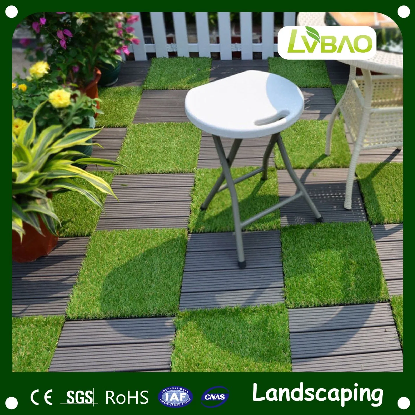 LVBAO Home Decoration Floor Carpet Tiles Landscape Lawn Wholesale/Supplier Artificial Grass