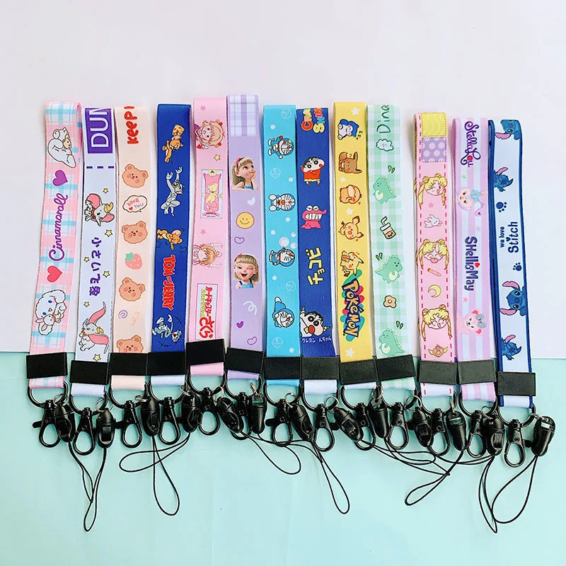 Custom Short Style Polyester Strap Printed Design Fabric Lanyard Badge Holder