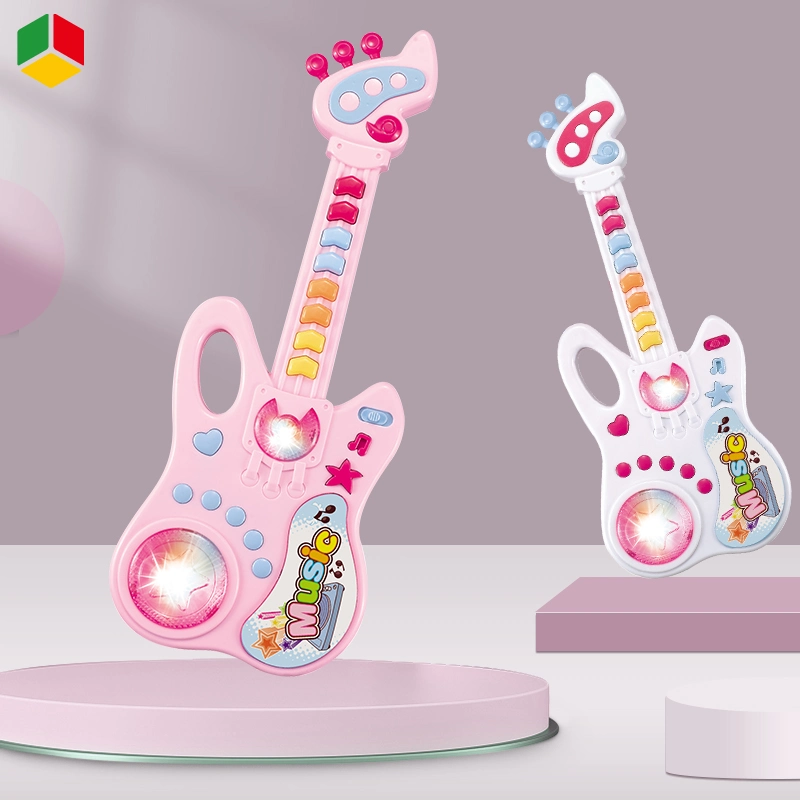 Qstoys Children Musical Instrument Playing Cartoon Light Music Educational Game Keyboard Bass Guitar Toy with Best Price