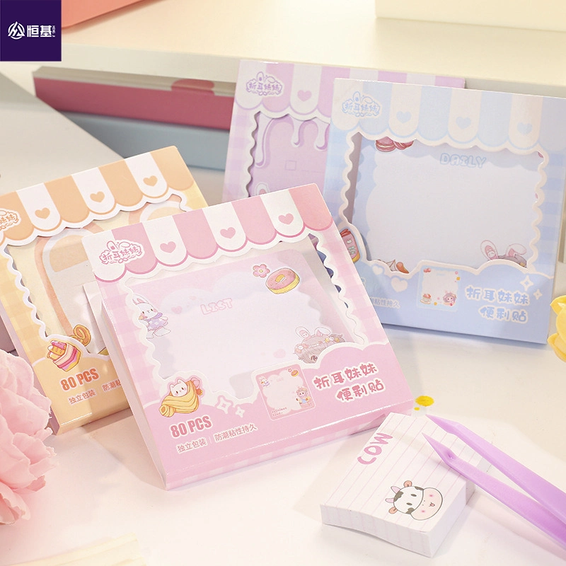 Folding Cute Cartoon Lovely Memo Message Sticker Note Pad for School Stationery