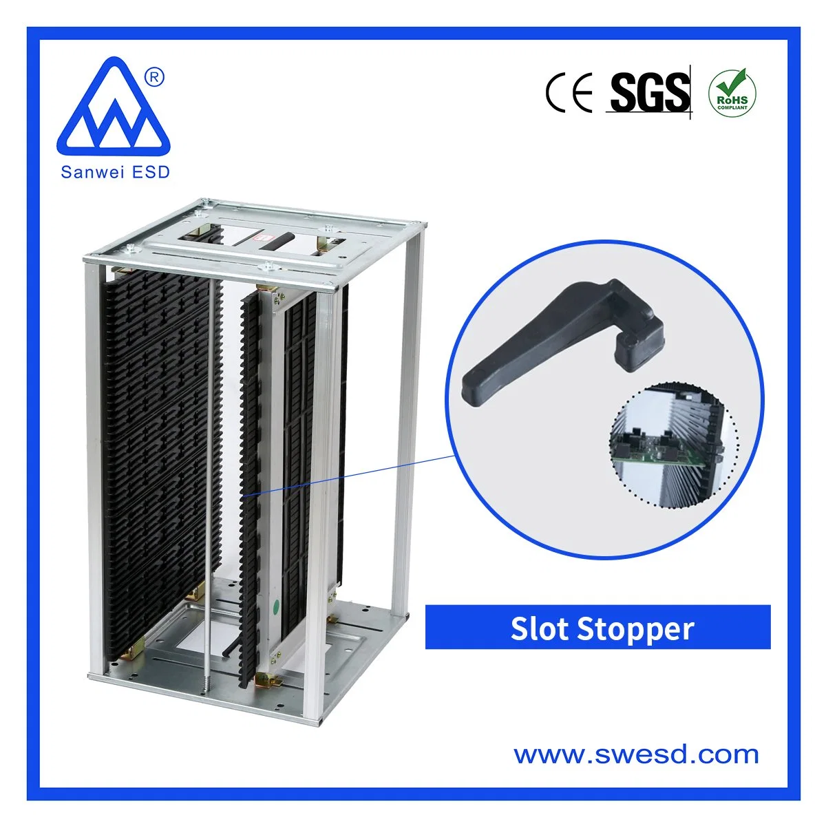 Antistatic ESD PCB Magazine Rack for Industrial