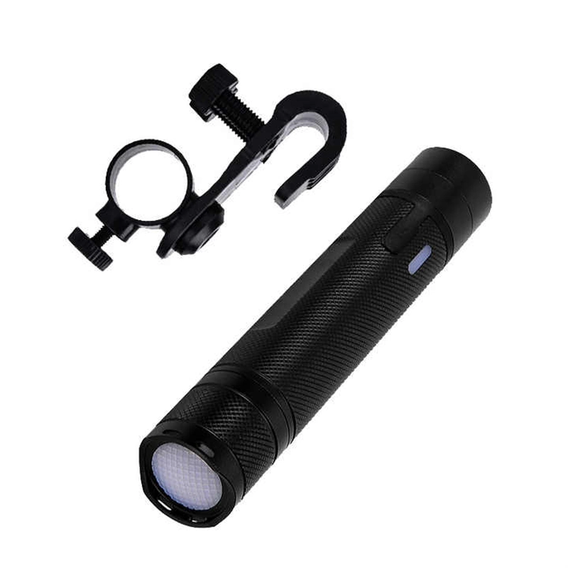 LED Flashlight Powerful Torch Light 300lm Outdoor Flashlight with Red Tail Signal