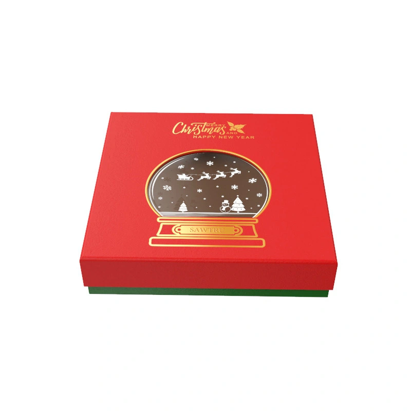 2023 Food Packaging Craft Paper Box for Chriatmas Eve PVC Окно