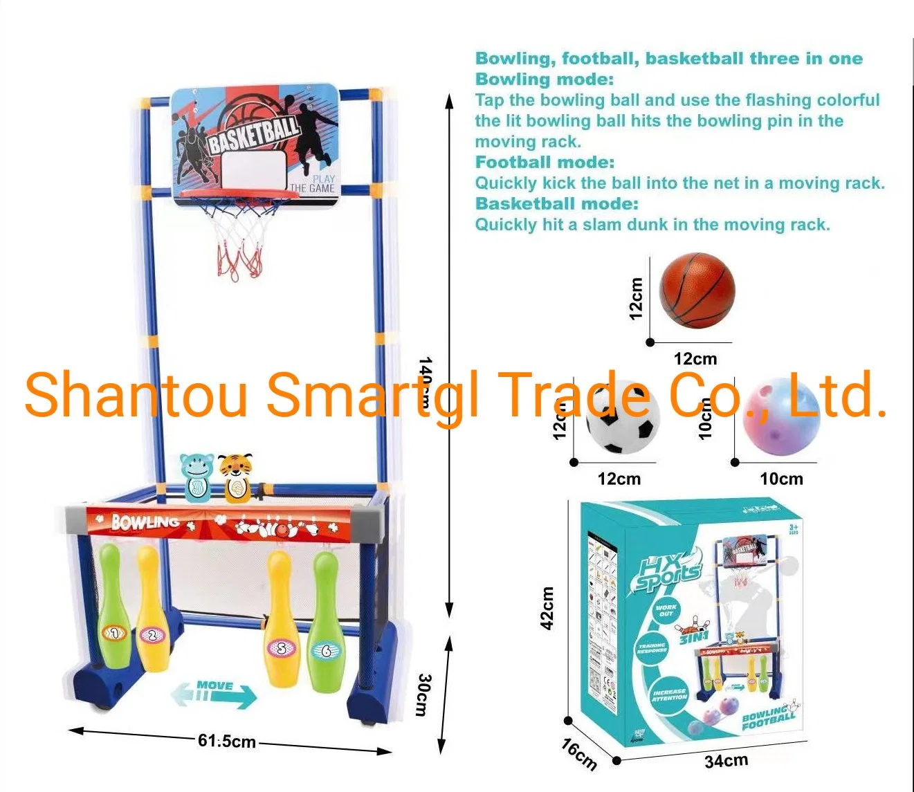 3 in 1 Electric Sport Indoor Game Bowling Game Football Game Basketball Game Toy
