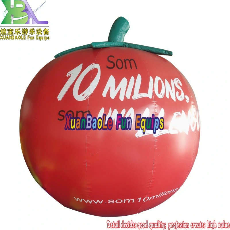 Promotion gonflable Fruits Légumes gonflable en PVC rouge personnalisé de la forme de ballon gonflable géant tomate /