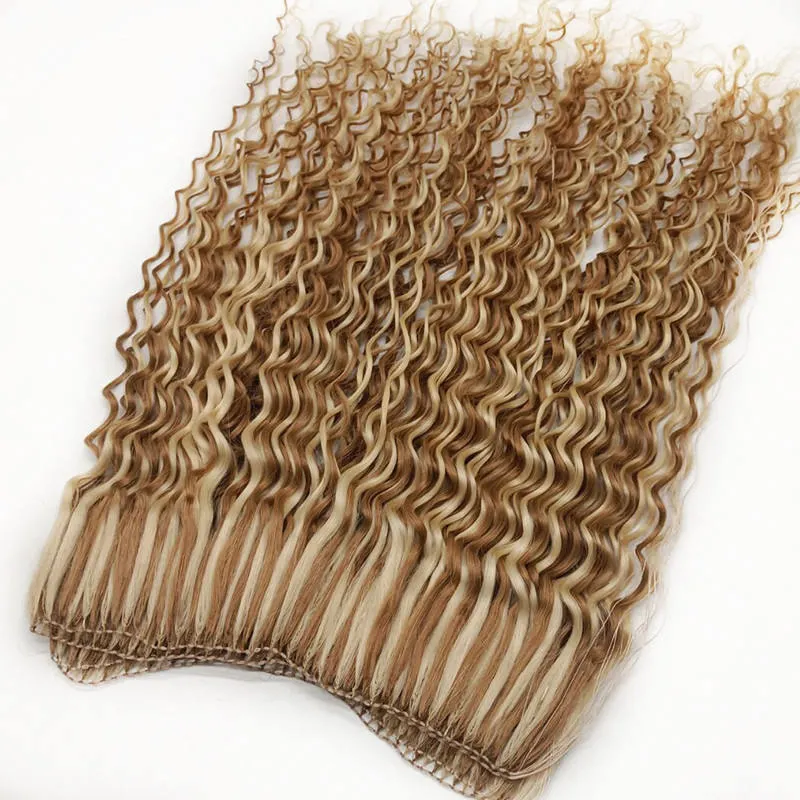Black Dyeable Human Brazilian Remy Extensions Feather Line Hair Weft