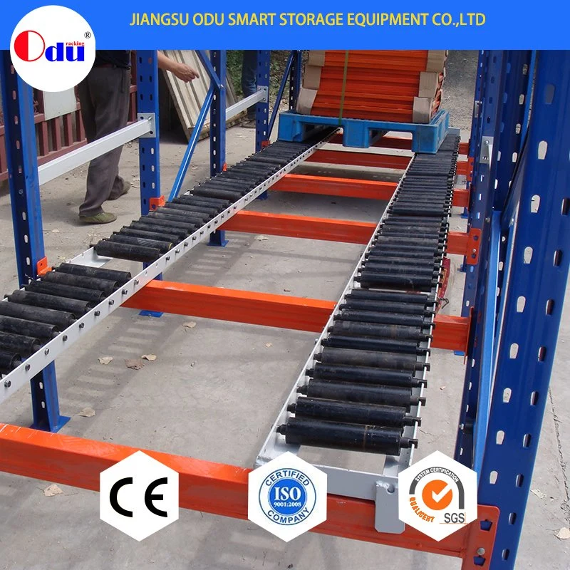 Ce Approved Carton Flow Through Rolling Mobile Pallet Rack for Industrial Warehouse Storage