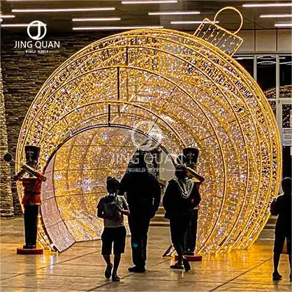 Fábrica de China LED de suministro de Navidad Bolas de arco de la luz de lámparas de la construcción de Motif embellecer ornamentos paisaje de la boda