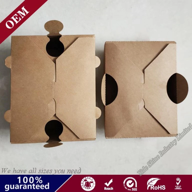 Custom Disposable Lunch Container Fast Food Grade Paper Packaging Box with Air Hole