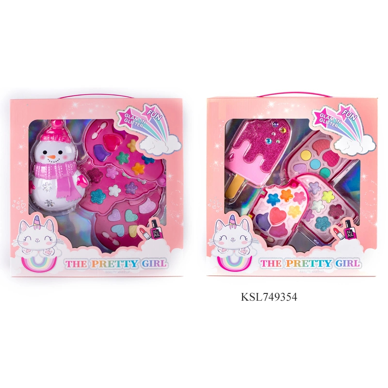 Jouets de maquillage de différentes formes, kits éducatifs de simulation de jeu de rôle, jouets de maquillage pour filles, ensemble de beauté cosmétiques.