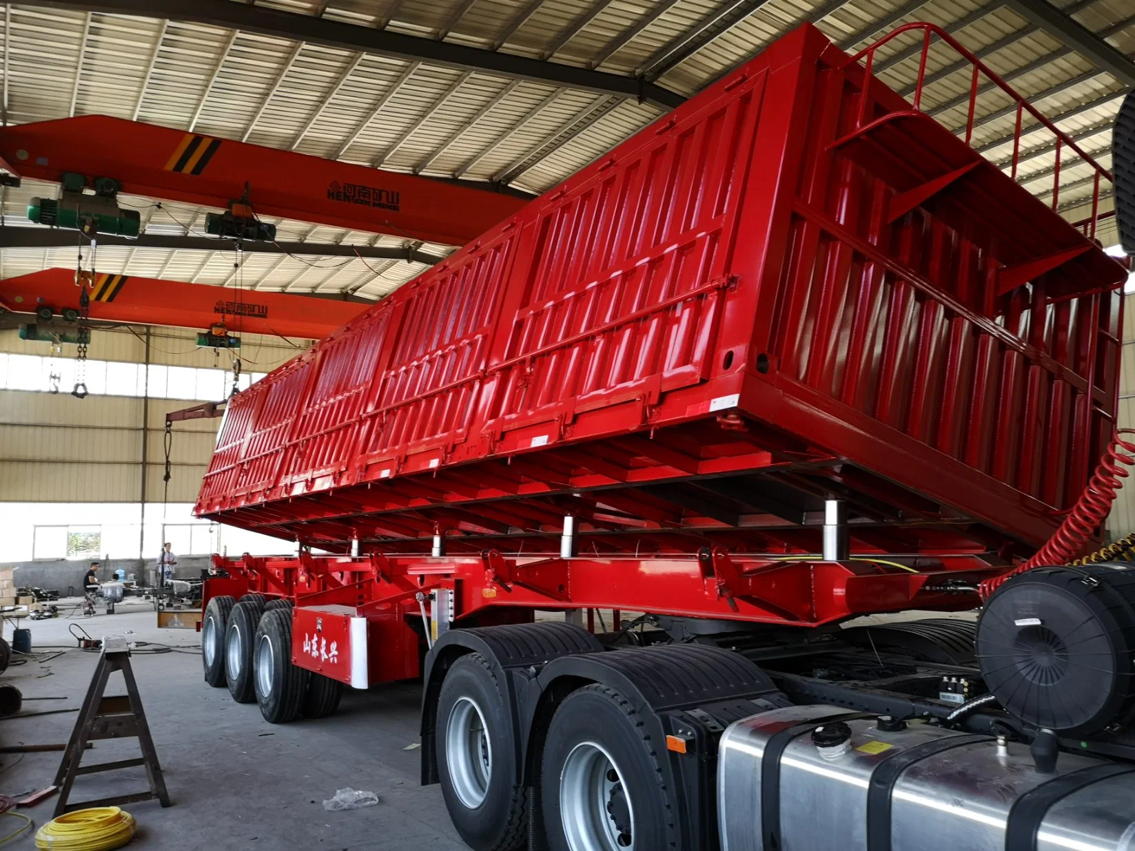 Hot Sale 3axle Dump Tipper Cargo Flatbed Heavy Truck Semi Trailer