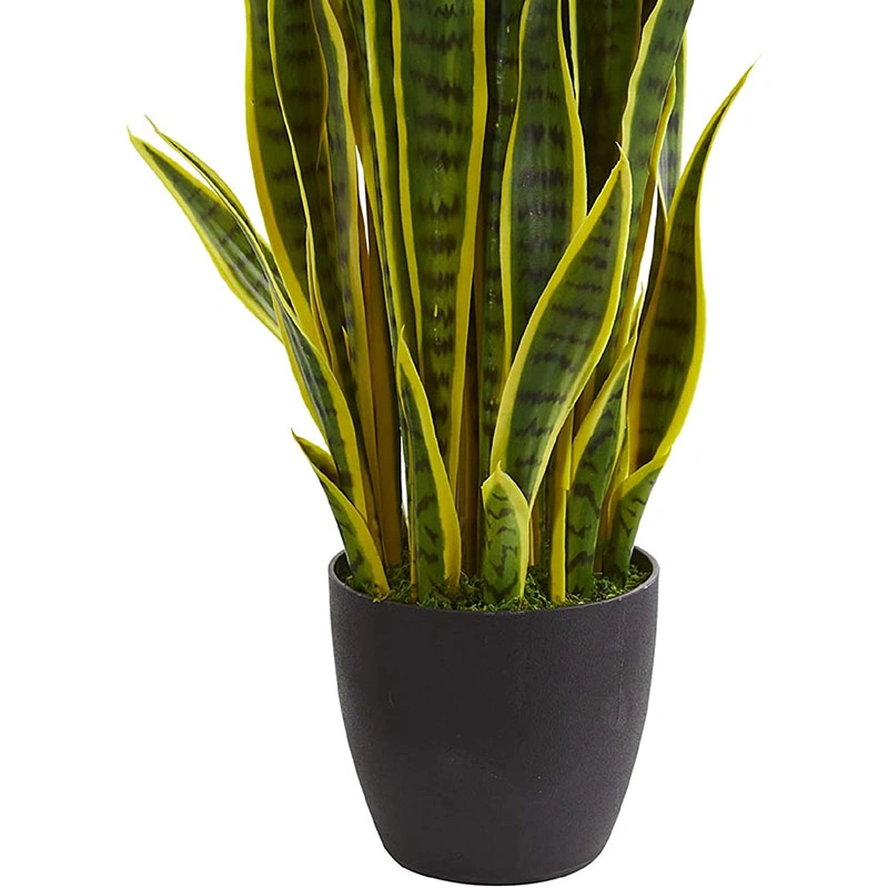 Fast Natural 35 Zoll Sansevieria Künstliche Seidenpflanzen, Gelb