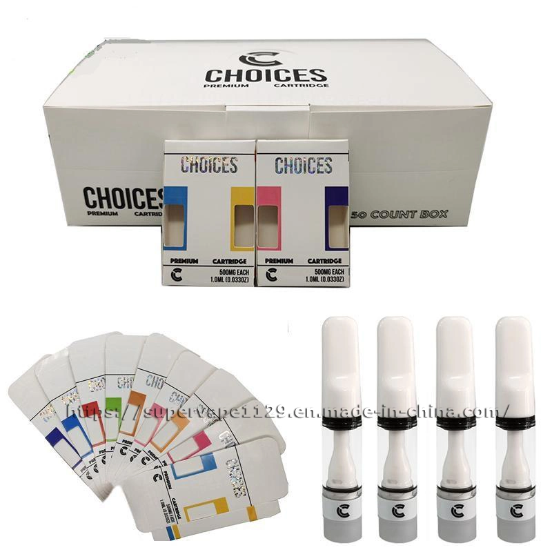 Hot Choices Patrone leer 0,5ml Pyrex Glas Tank Choices Cartridge Vollkeramische Vape Carts