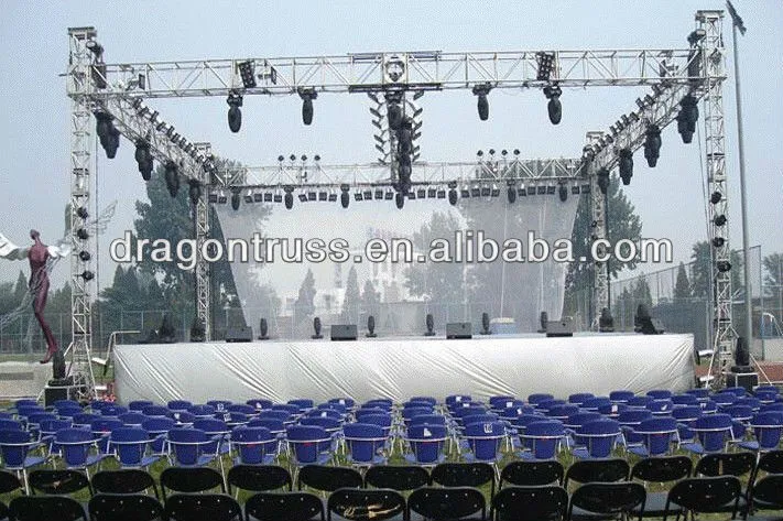 Dragonstage 2023 Equipo portátil Stage Truss 300*300mm exposición de la armadura de la llave Sistema de cabeza de armadura