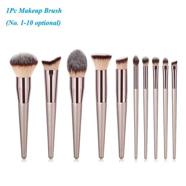 10PCS Fashion Cosmetics Tools Champagne Makeup Brush for Foundation Powder Blush Eyeshadow Concealer Lip Eye Make up Brush Beauty Tools