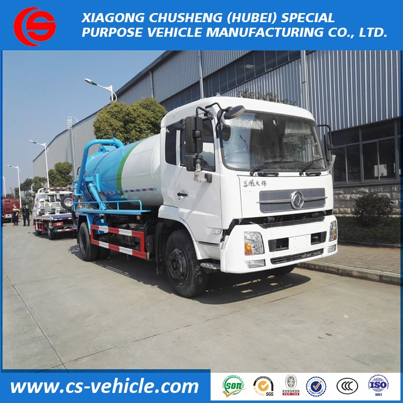 4X2 Dongfeng 6000L 8000litres chariot d'aspiration des eaux usées de vide