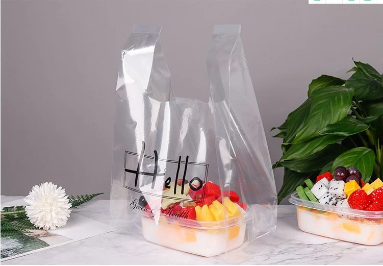 Bolsa de frigorífico desechable transparente biodegradable LDPE Salad en diferente Tamaños Bolsas para llevar para Restaurante