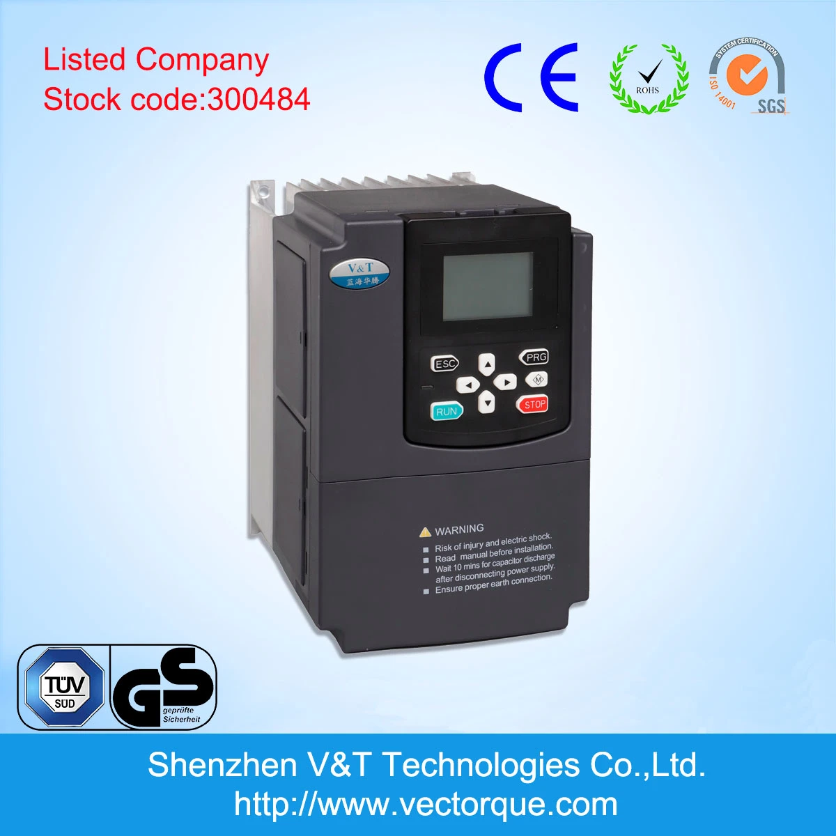 V&T V9 250kw V/F Vector Torque Control with Encoder Feedback AC Drive