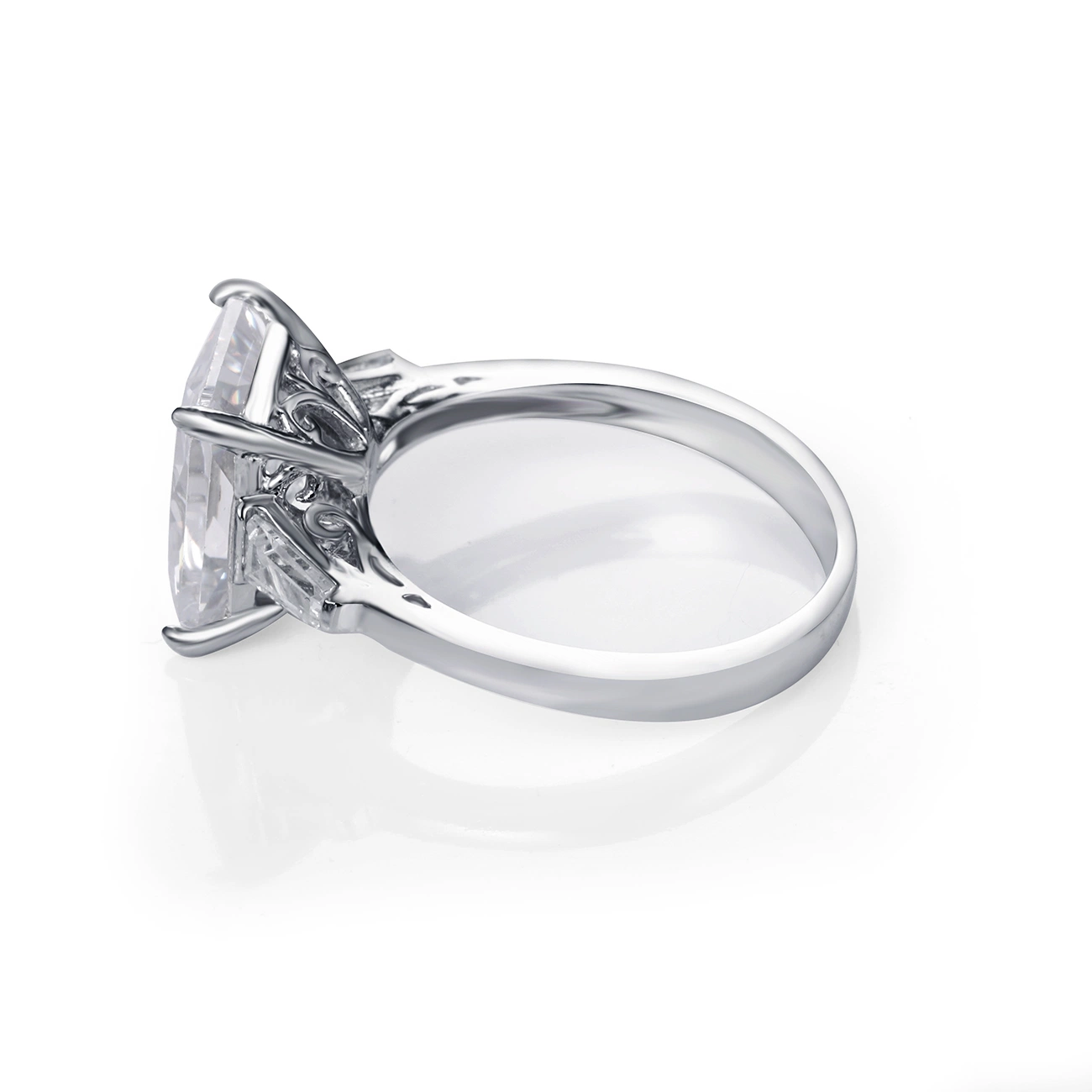 Wholesale Jewellery 925 Sterling Silver Ring avec princesse Cut CZ Pierre