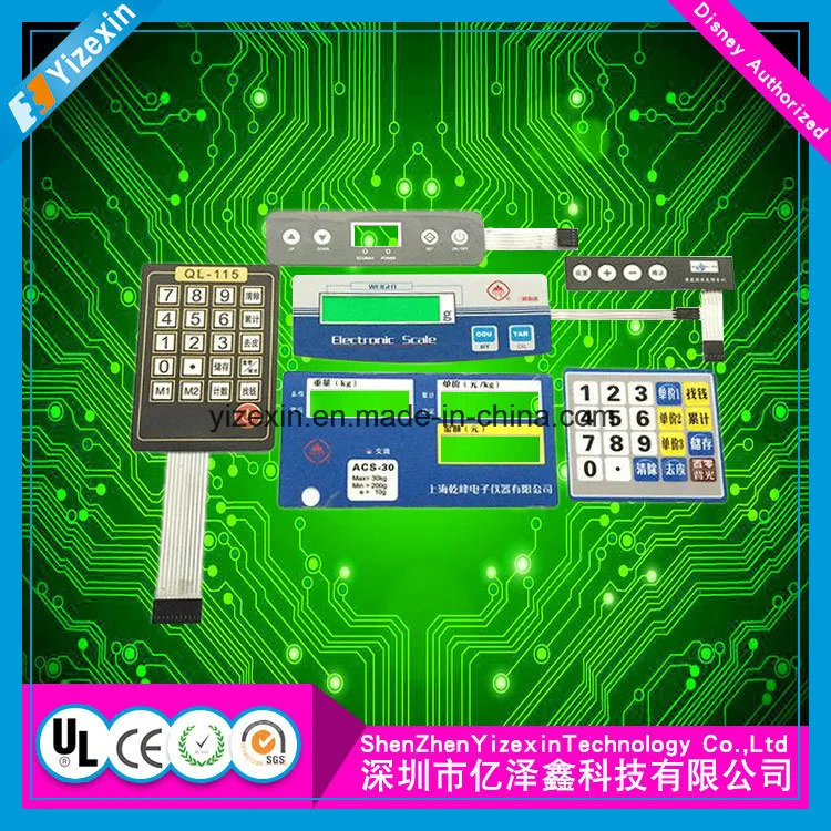 Control electrónico de estampación Polydome Digtal Teclados de juguete impreso Interruptor de membrana