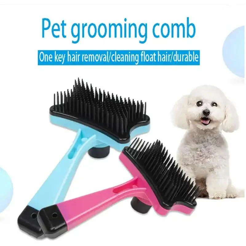 Pet Grooming Brush Self Cleaning Automatically Dog Cat Slicker Brush Remove Dog Hairs Pet Comb